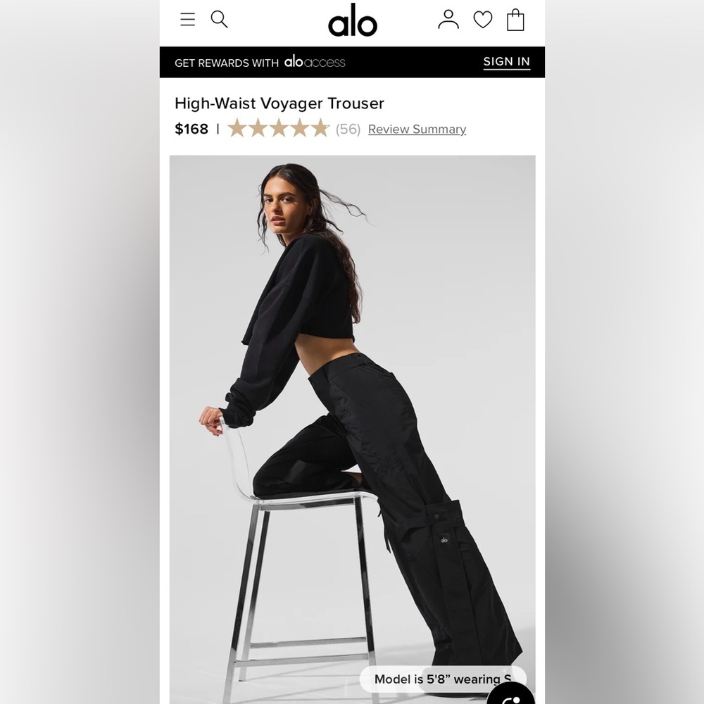 ALO Yoga Black High-Waist Voyager Pants